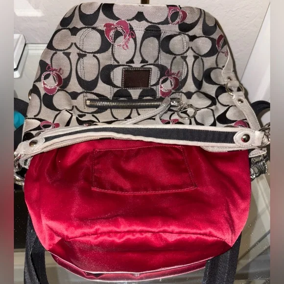 COACH SIGNATURE POPPY DRAWSTRING BUCKET CROSSBODY HANDBAG W/ HANGTAG CHARM RARE - Picture 14 of 15